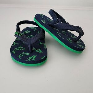 Polo Ralph Lauren Blue + Green Rubber Sandals | Baby Boy Size 1/2 | Sharks